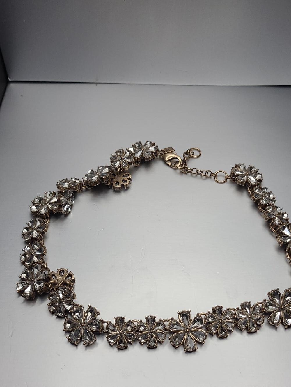 Banana Republic Gold Floral Crystal Choker Necklace - Women Jewelry